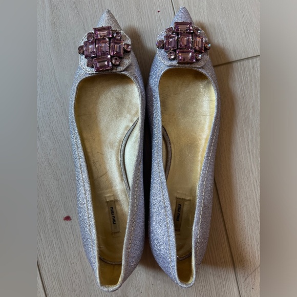 Miu Miu Glitter Flats, 38 - Picture 2 of 6